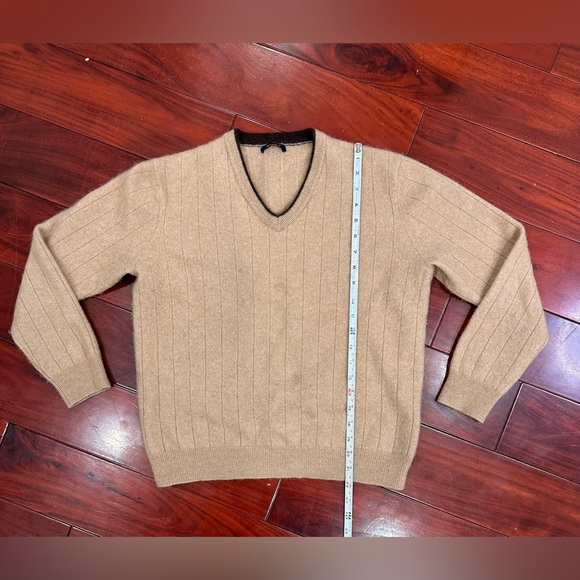 100% Cashmere Tan Cable Winter/Fall Sweater - Picture 1 of 7